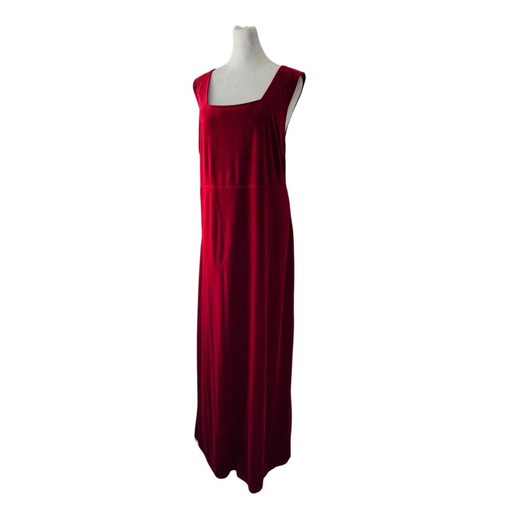 Vintage ‘00s Rabbit Rabbit Rabbit Designs Red Velvet Sleeveless Maxi Dress